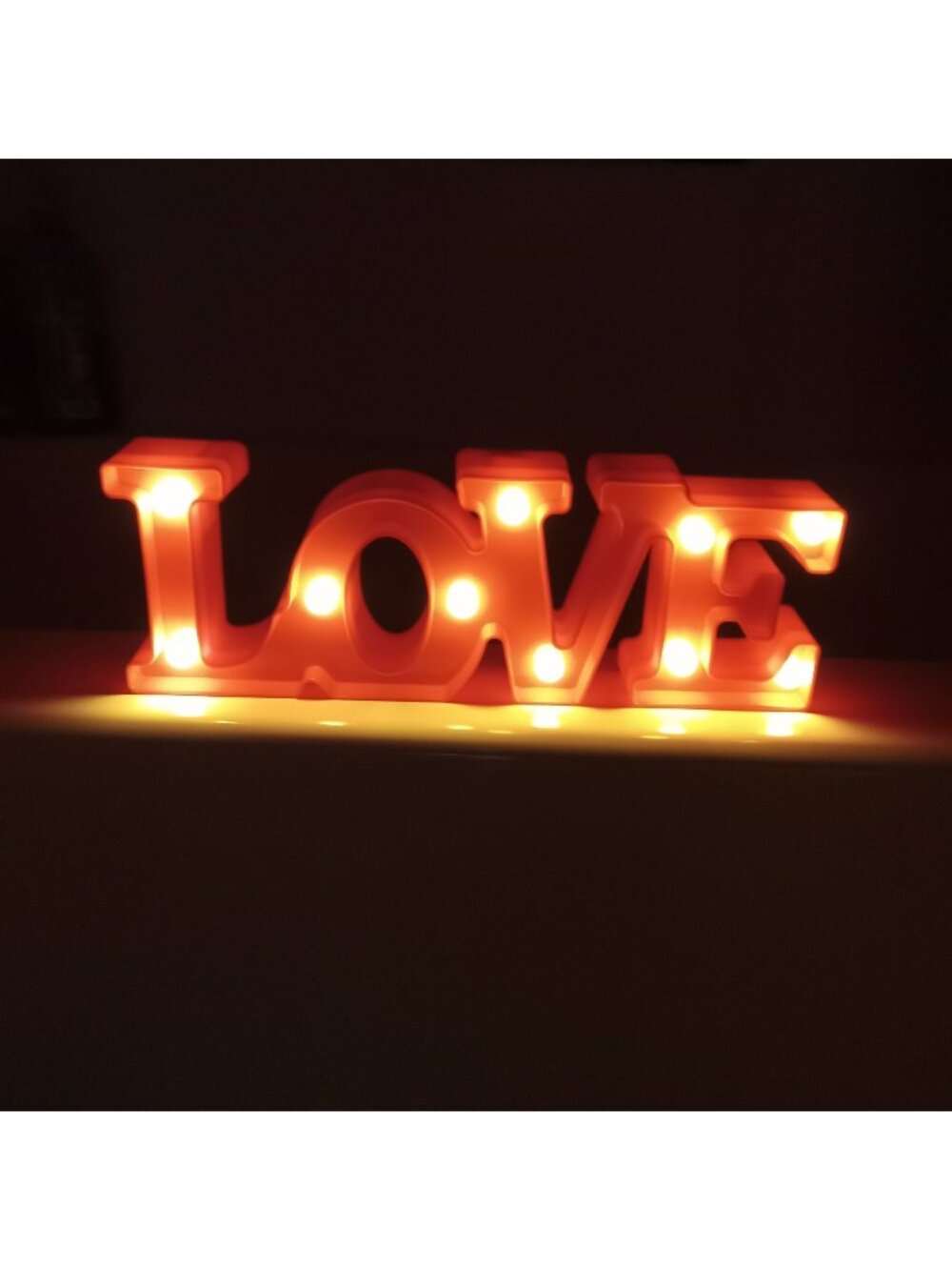 Red LOVE LED Light Up Marquee Sign Home Decor Battery Operated 12" Wide